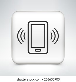 Smartphone on White Square Buttons