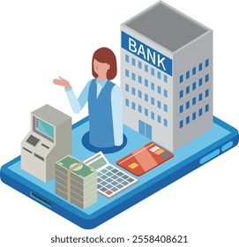 Smartphone and online banking illustration