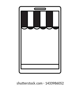 smartphone online ecommerce on white background vector illustration