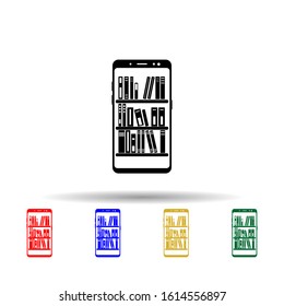 Smartphone online library multi color style icon. Simple glyph, flat vector of mobile concept icons for ui and ux, website or mobile application