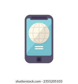Smartphone online marketing icon flat vector. Media web. Social design isolated