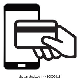 smartphone online payment symbol vector illustrations 