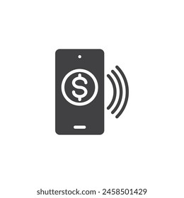 Icono de Vector de pago en línea de smartphone. signo plano relleno para concepto móvil y Diseño web. Icono de glifo de pago móvil. Símbolo, ilustración del logotipo. Vector gráfico