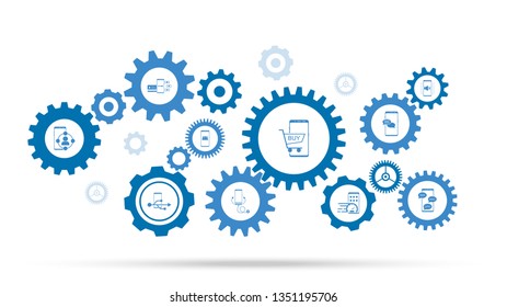 smartphone online shopping icon. From mobile concept set