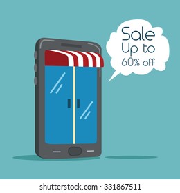 Smartphone Online Shopping And Sale Concept