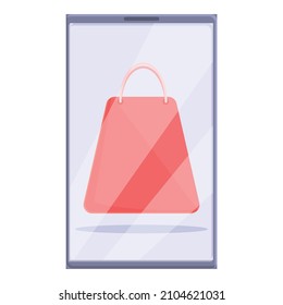Smartphone online store icon cartoon vector. Mobile shop. Sale discount