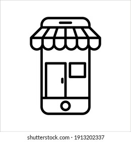 Smartphone Online Store icon. Online Shopping Concept on white background. color editable