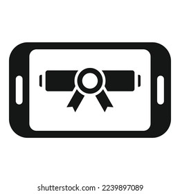 Smartphone online training icon simple vector. Web course. Digital school