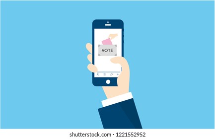 smartphone online voting ,vector illustration