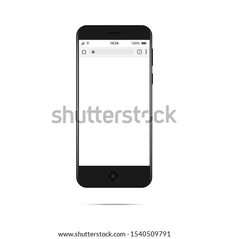 Smartphone with an open browser tab on the screen. 