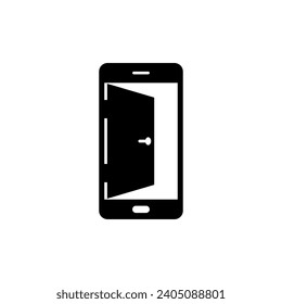 Smartphone open door logo design.