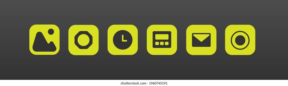 Smartphone Operating System User Interface Icons Set. Vector Illustration.