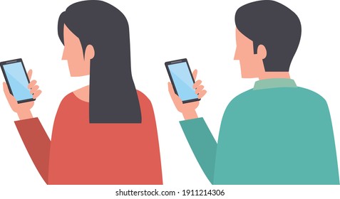 Smartphone operation men and women
