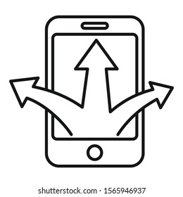 Smartphone opportunity icon. Outline smartphone opportunity vector icon for web design isolated on white background