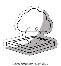 smartphone optimization and tuning data center icon, vector illustration