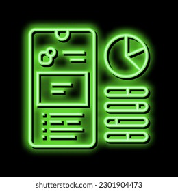 smartphone optimiza el vector de señal de luz de neón. ilustración de optimización de smartphone