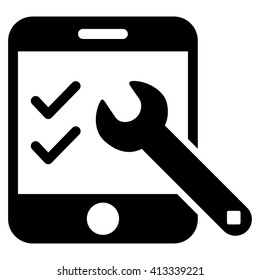 Smartphone Options vector icon. Style is flat icon symbol, black color, white background.