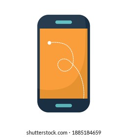 smartphone with a orange screen vector illustration design