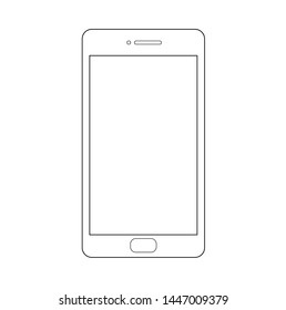 smartphone outline design, mobile outline illustration.