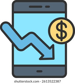 Smartphone Outline Filled Style Icon