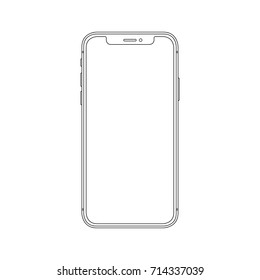 Smartphone outline icon concept. Vector illustration