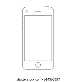 Smartphone outline icon in flat style isolated on the white background. Elegant thin line design element. Mobile phone concept. Vector illustration EPS 10.