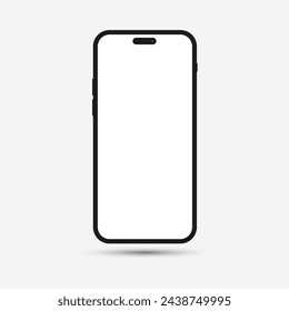 Umrisssymbol des Smartphones. Rahmendesign für Handy- oder Handybildschirme. Moderne Smart Device Line Silhouette. Vektorgrafik.	
