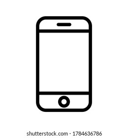 Smartphone outline icon on isolated white background, Gadget line icon, Smartphone vector illustration for logo, ui, web, apps, banner, poster, brochure, infographic, etc.