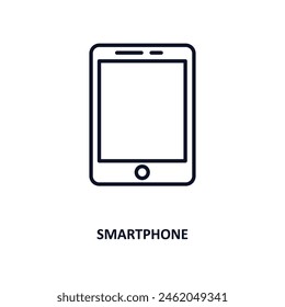 icono de esquema de smartphone.  Ícono de línea delgada de inteligencia artificial y colección de tecnología futura. Vector editable aislado sobre fondo blanco