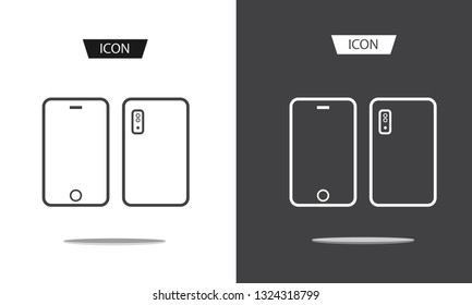 smartphone outline icon vector isolated on white background.