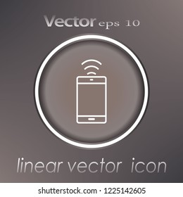 Smartphone outline icon with wifi sign. Vector design template.