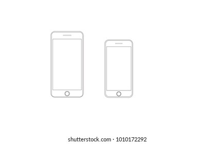 smartphone outline isolation on white blackground