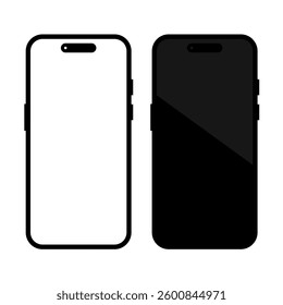 Smartphone Outline. Mobile Device Tech Illustration