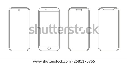Smartphone outline simple modern design., vector 10 eps.