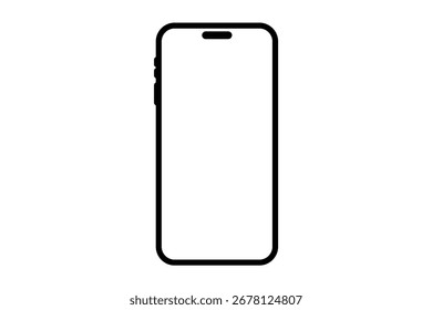 Smartphone delinear ícone de fundo transparente para design de aplicativo móvel, tecnologia digital, comunicação e elementos de interface do usuário para design de projeto