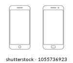 Smartphone outline vector icon of mobile smart phone screen or modern android cellphone