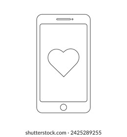 smartphone outline vector icon of mobile smart phone screen