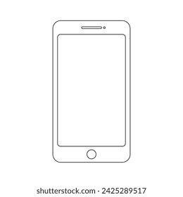 smartphone outline vector icon of mobile smart phone screen