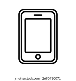 smartphone outline vector icon on white background