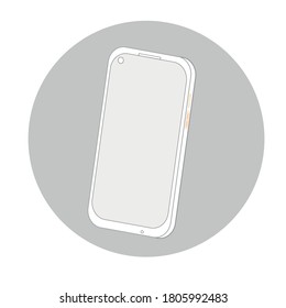 vector de contorno de Smartphone, icono de smartphone móvil.