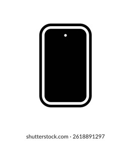 Smartphone. Outlined stroke vector icon with black-filled details.