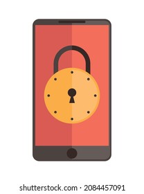 smartphone with padlock cyber security