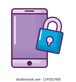 smartphone with padlock icon