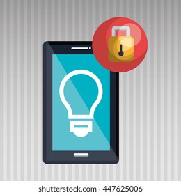 smartphone  with padlock  isolated icon design, vector illustration  graphic 