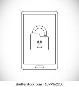 smartphone con icono de contorno de candado
