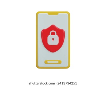 Smartphone with padlock security icon vector illustration