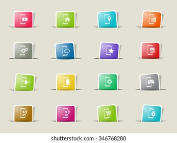 Smartphone paper icons for web