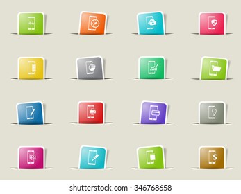 Smartphone paper icons for web