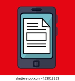 smartphone and paper isolated icon design, vector illustration  graphic 