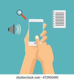 smartphone paper lupe cyber security system technology icon. Colorful and flat design. Vector illustration